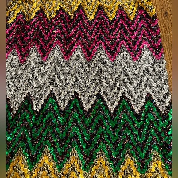 BNWT, Zara Black Knit Colorful Sequin Pencil Skirt, Size M - Picture 5 of 8